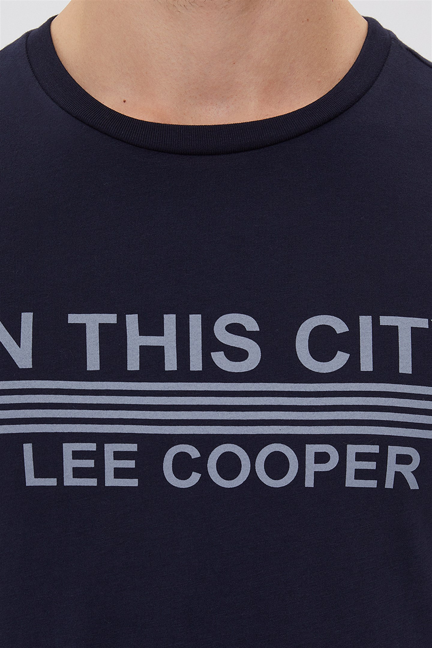 Lee Cooper Cody Erkek Bisiklet Yaka T-Shirt Beyaz. 2