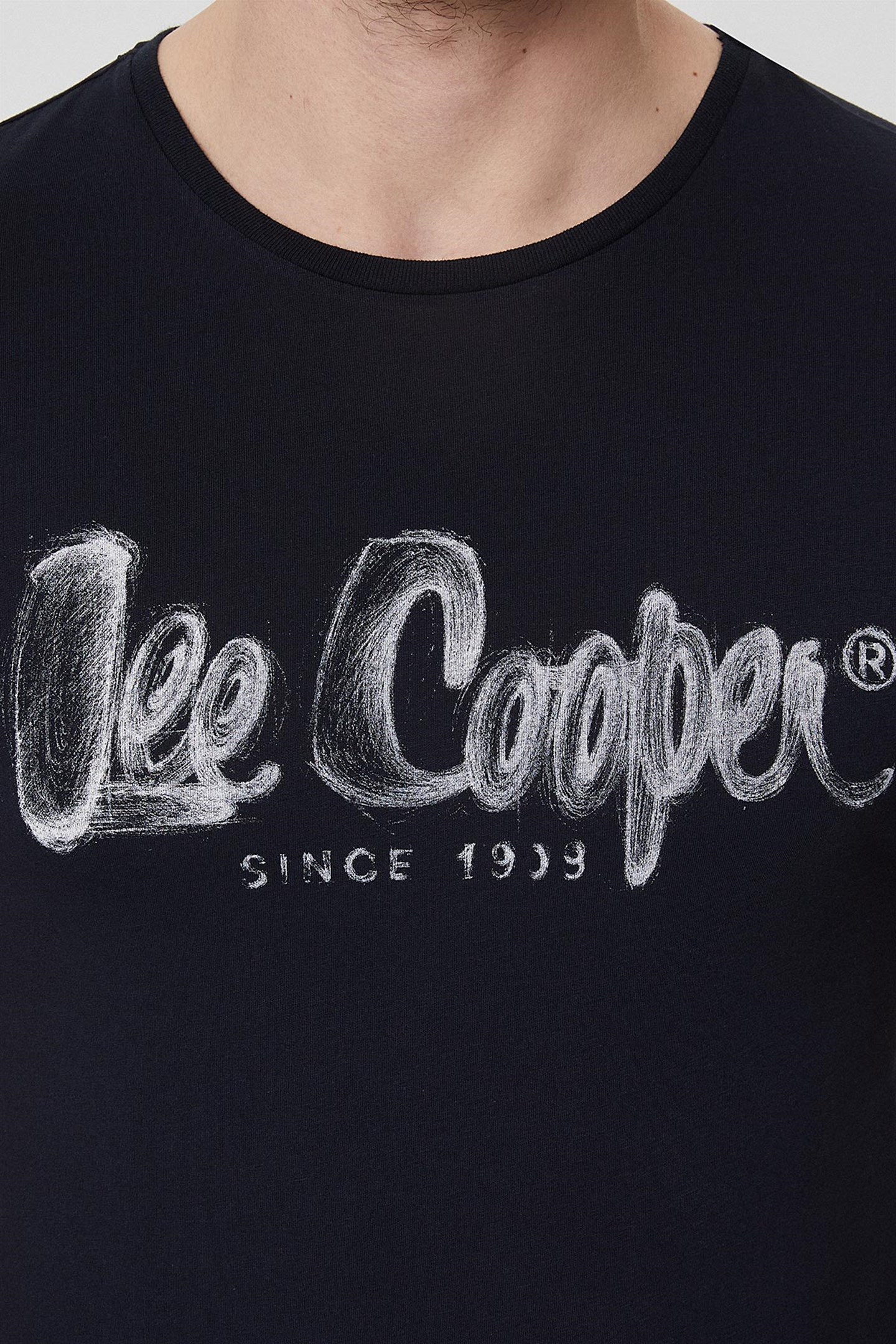 Lee Cooper Drawinglogo Erkek Bisiklet Yaka T-Shirt Koyu Sarı. 4