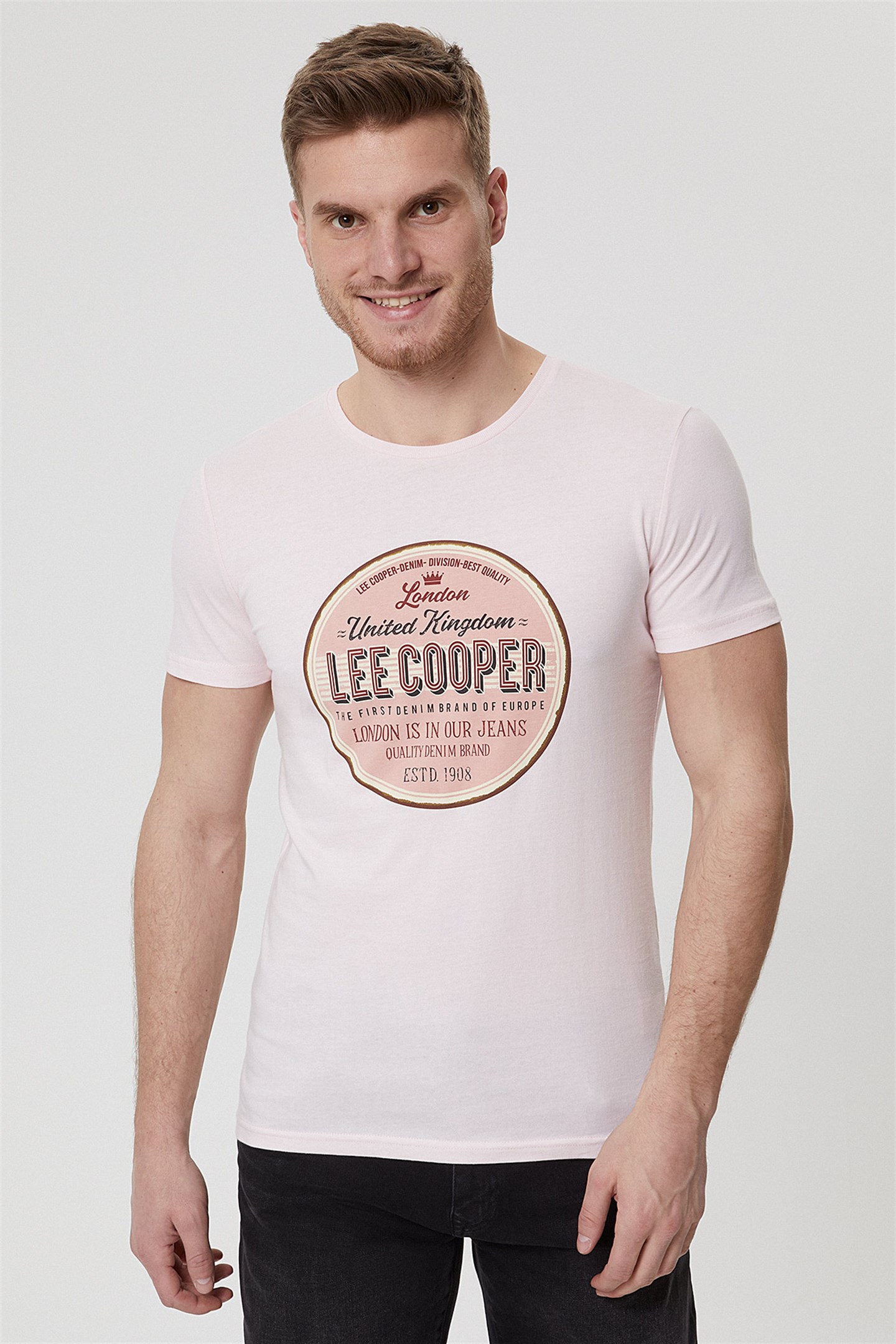 Lee Cooper Enzo Erkek Bisiklet Yaka T-Shirt Açık Mavi. 2
