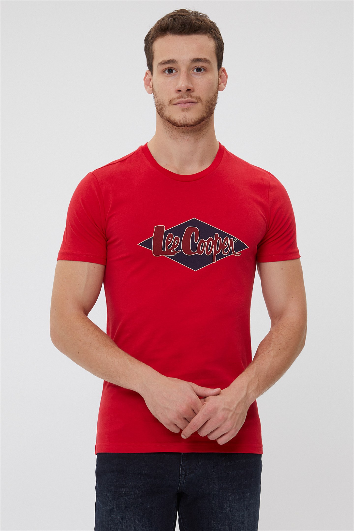 Lee Cooper Logons Erkek Bisiklet Yaka T-Shirt Haki. 1