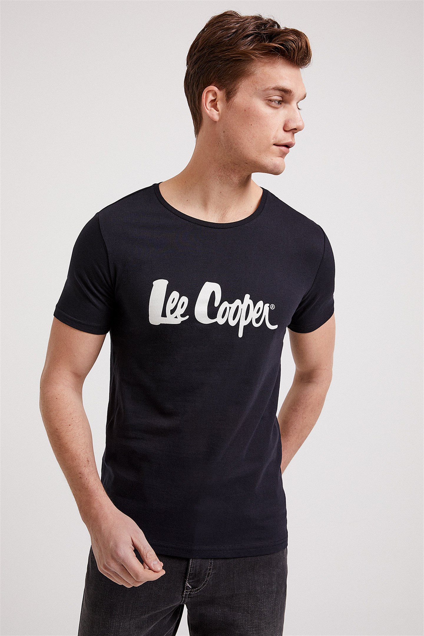 Lee Cooper Londonlogo Erkek Bisiklet Yaka T-Shirt Beyaz-K. 1