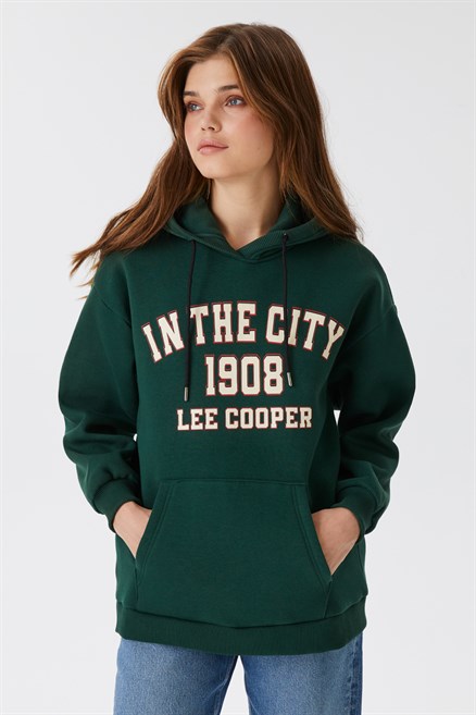 Lee Cooper Bella Kadın Kapüşonlu Sweatshirt Ekru. 1